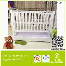 Solid Wood Baby Furniture of Baby Cot with Drawer